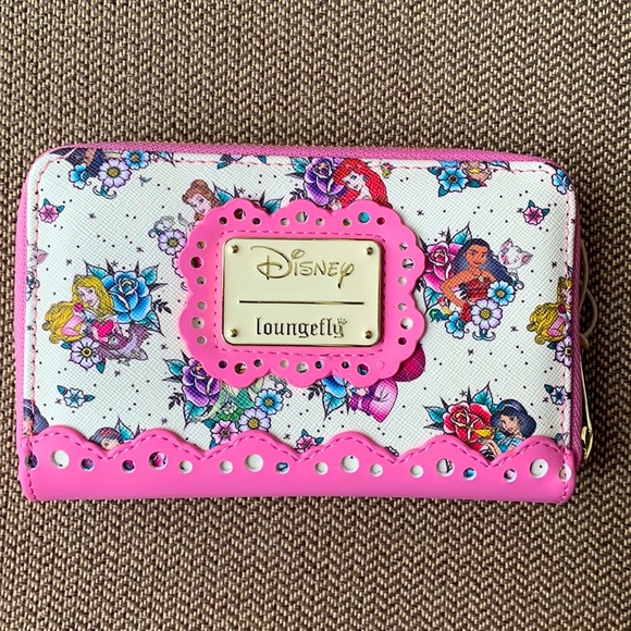 Loungefly Handbags - FINAL PRICE! Loungefly Disney Princess Tattoo AOP Zip Around Wallet